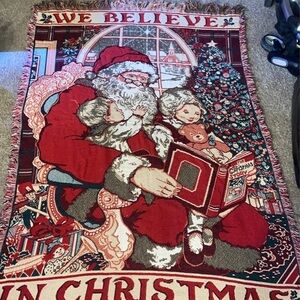 Vintage Fieldcrest Christmas Throw blanket